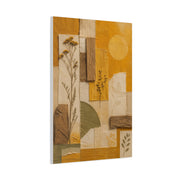 Mixed Media Botanical Collage Mustard Composition Wall Art & Canvas Print