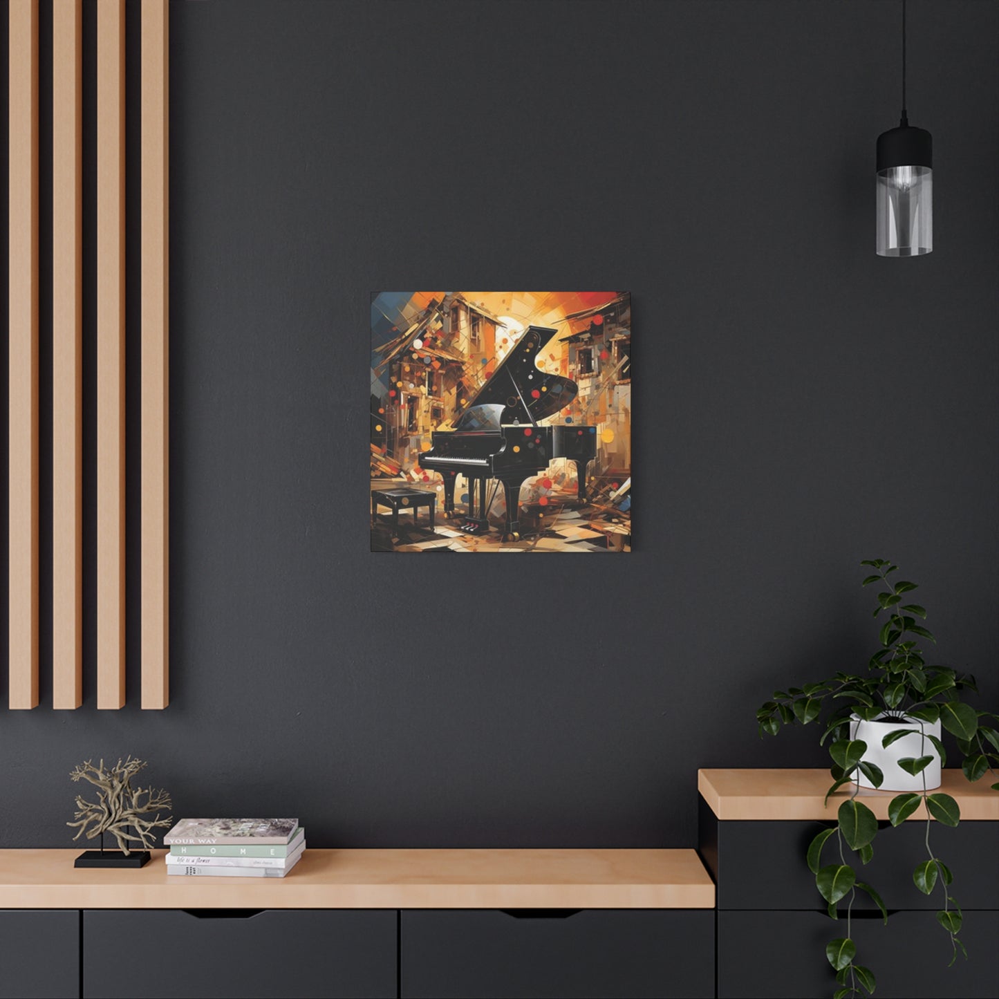 Black Piano Painting Wall Art & Canvas Prints