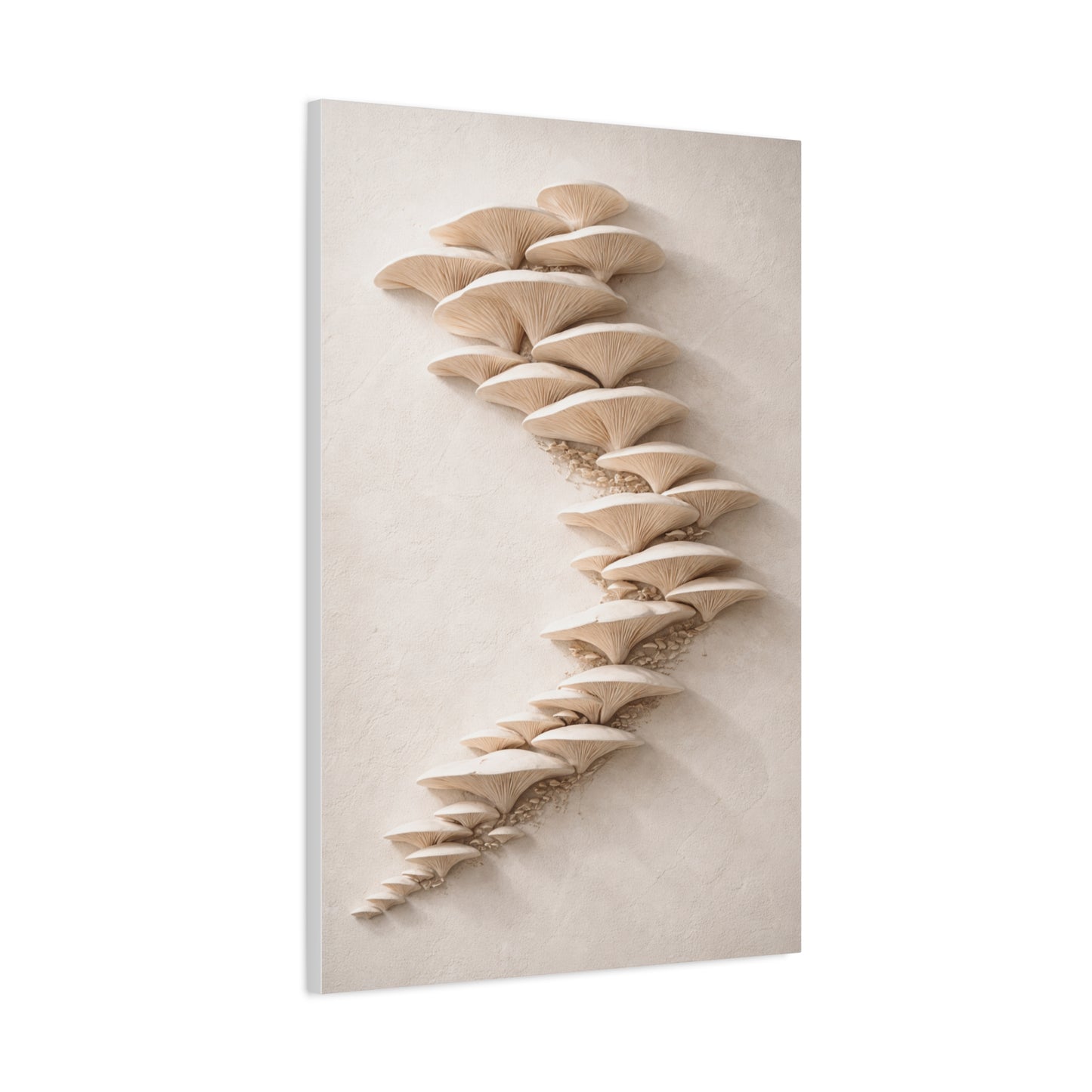 Minimalist Sculptural Oyster Mushroom Cascade Wall Art & Canvas Print