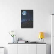 Moonlit Coyote Desert Wall Art & Canvas Print