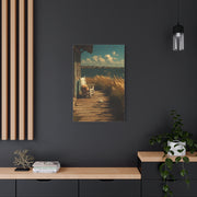 Farmhouse Lakeside Porch Scene Wall Art & Canvas Print