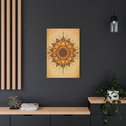 Sacred Sunflower Mandala Wall Art & Canvas Print
