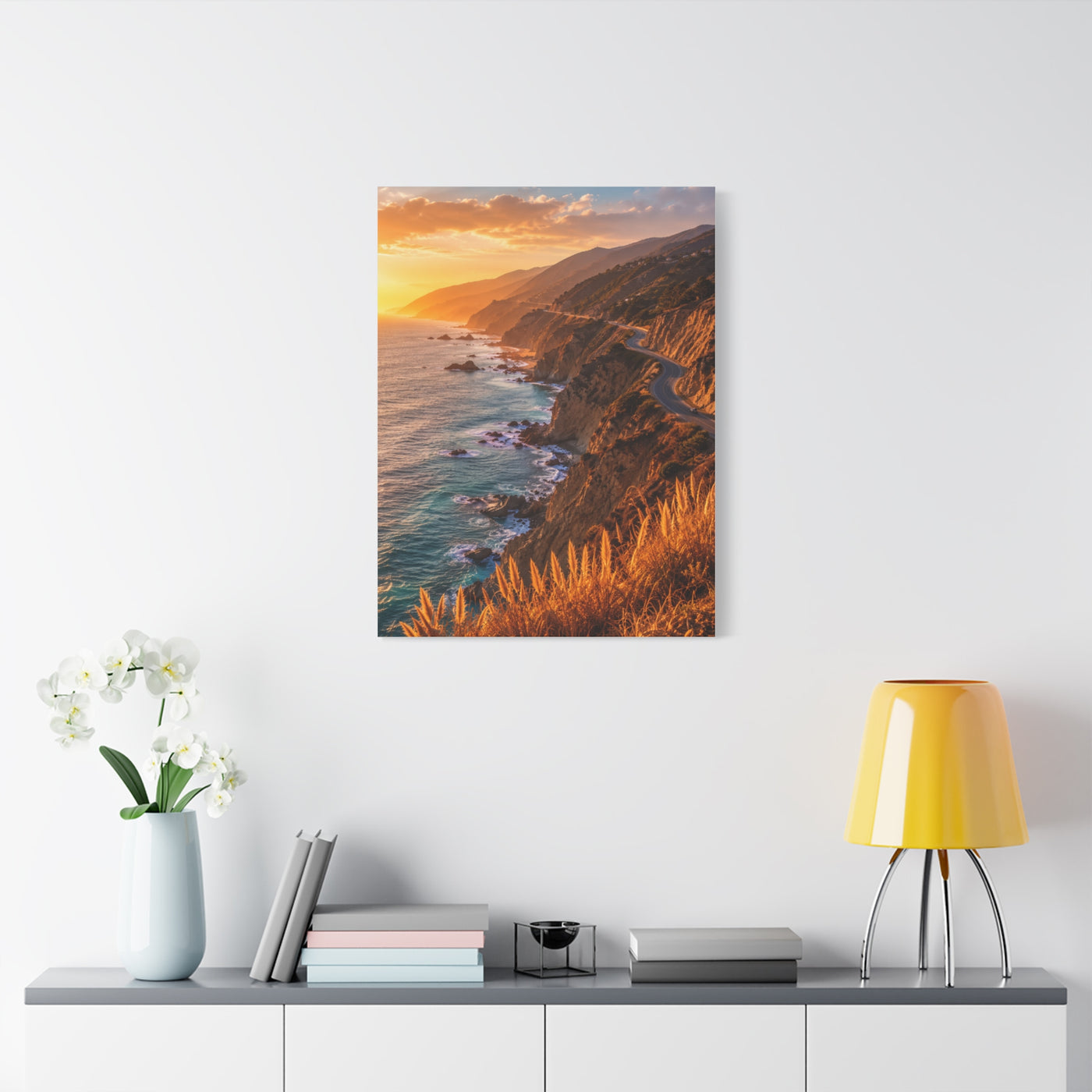 Malibu Coastal Cliffs at Golden Hour Wall Art & Canvas Print