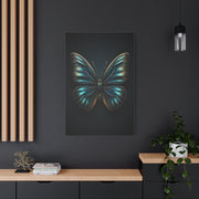 Midnight Blue Butterfly Symmetry Portrait Wall Art & Canvas Prints