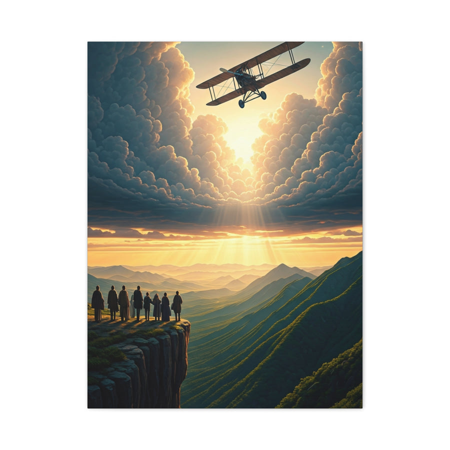 Vintage Airfield Dreams at Sunrise Wall Art & Canvas Prints