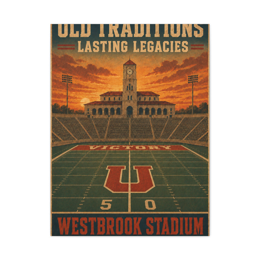 Vintage Stadium Legacy Football Sports Wall Art & Canvas Print