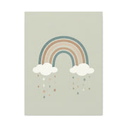 Pastel Rainbow & Clouds Nursery Wall Art & Canvas Print