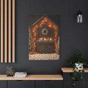 Festive Christmas Entrance With Wreath and Candlelight Wall Art & Canvas Print