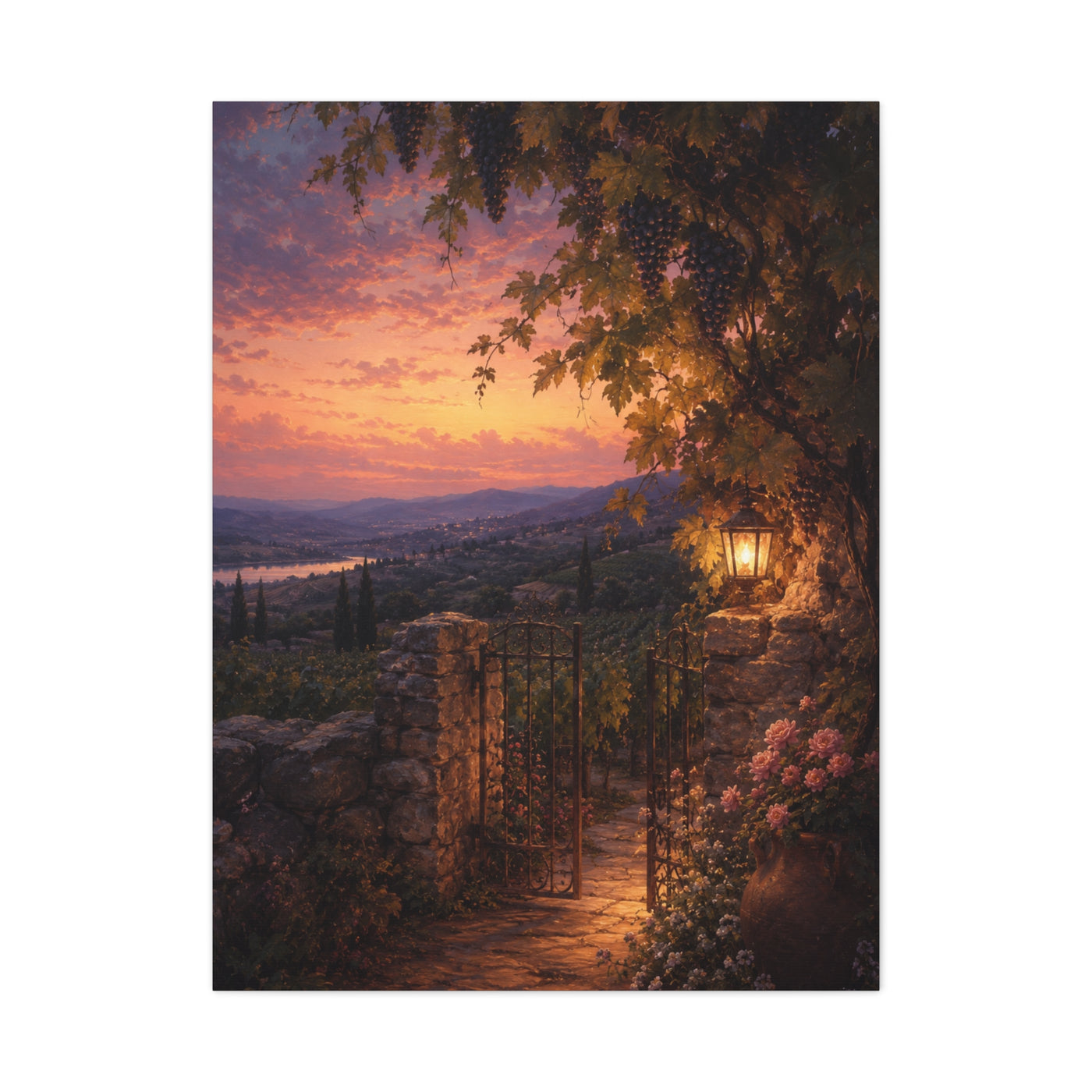 Song of Solomon Vineyard Dusk Scripture Wall Art & Canvas Print