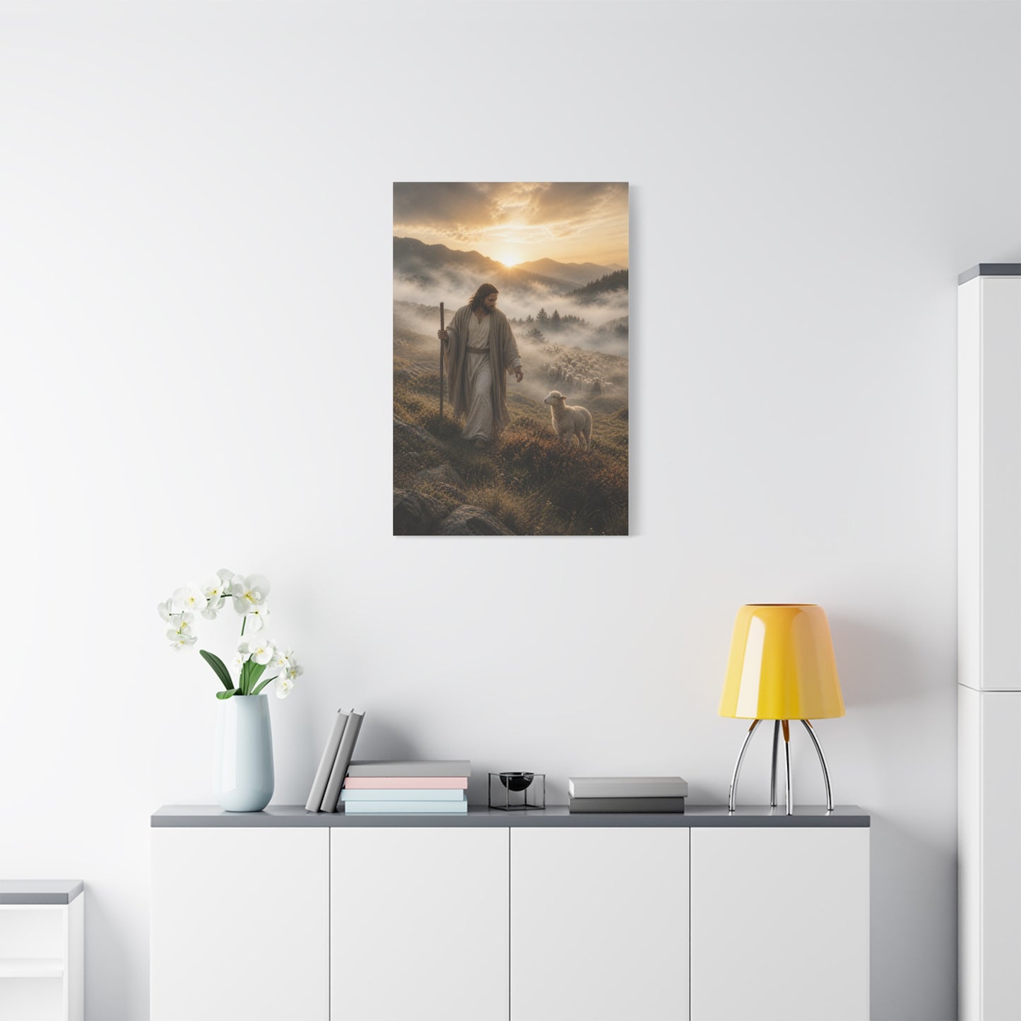 The Good Shepherd with Lamb Wall Art & Canvas Print