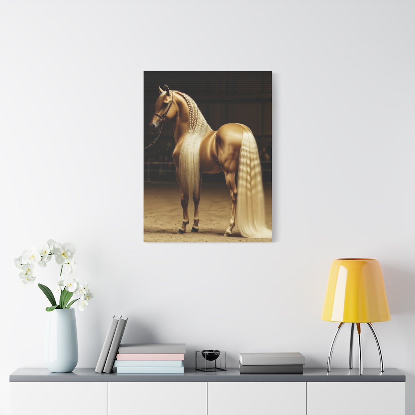 Golden Palomino Luxury Arena Horse Wall Art & Canvas Print