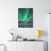 Arctic Fox Aurora Night Wall Art & Canvas Print
