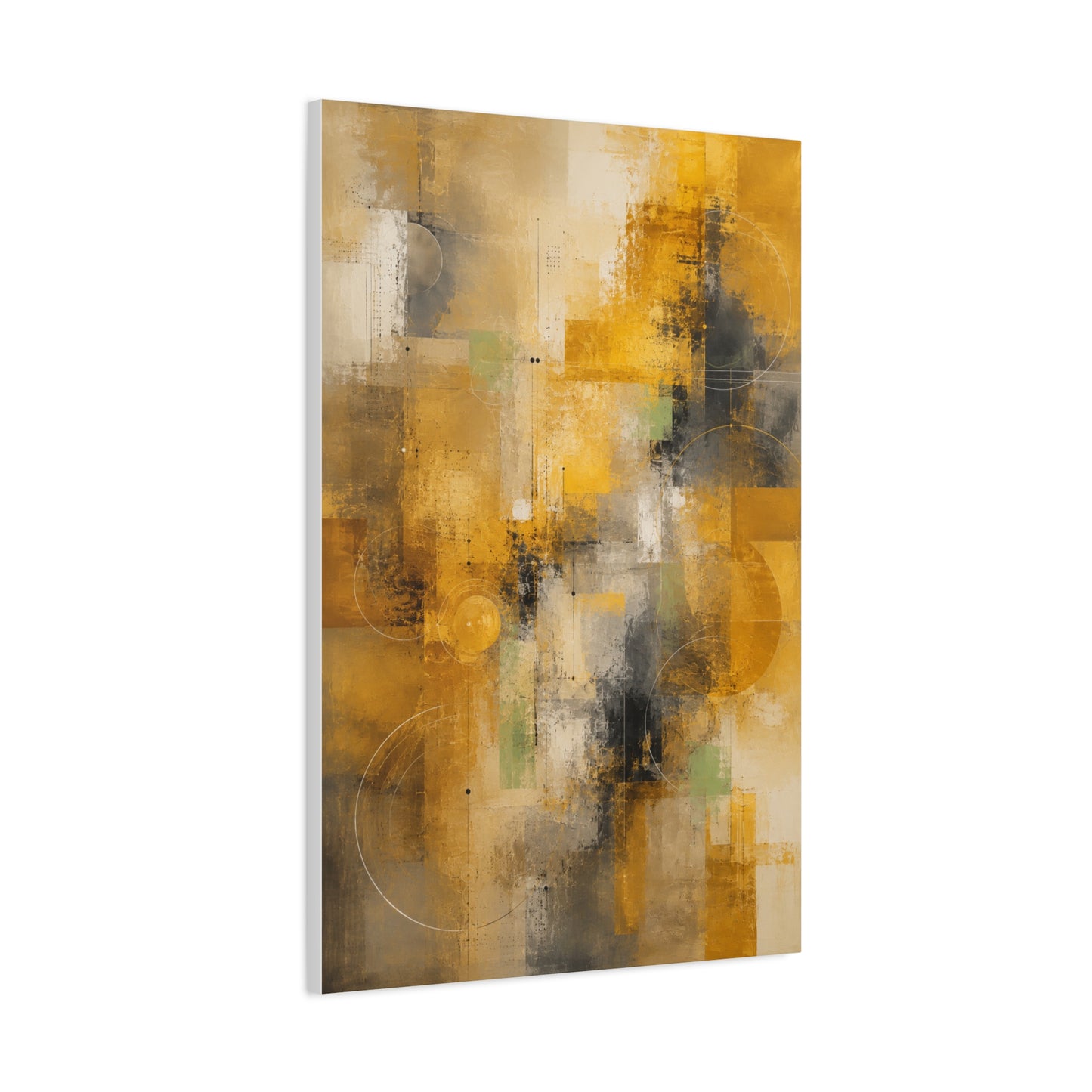 Abstract Golden Urban Texture Composition Wall Art & Canvas Print