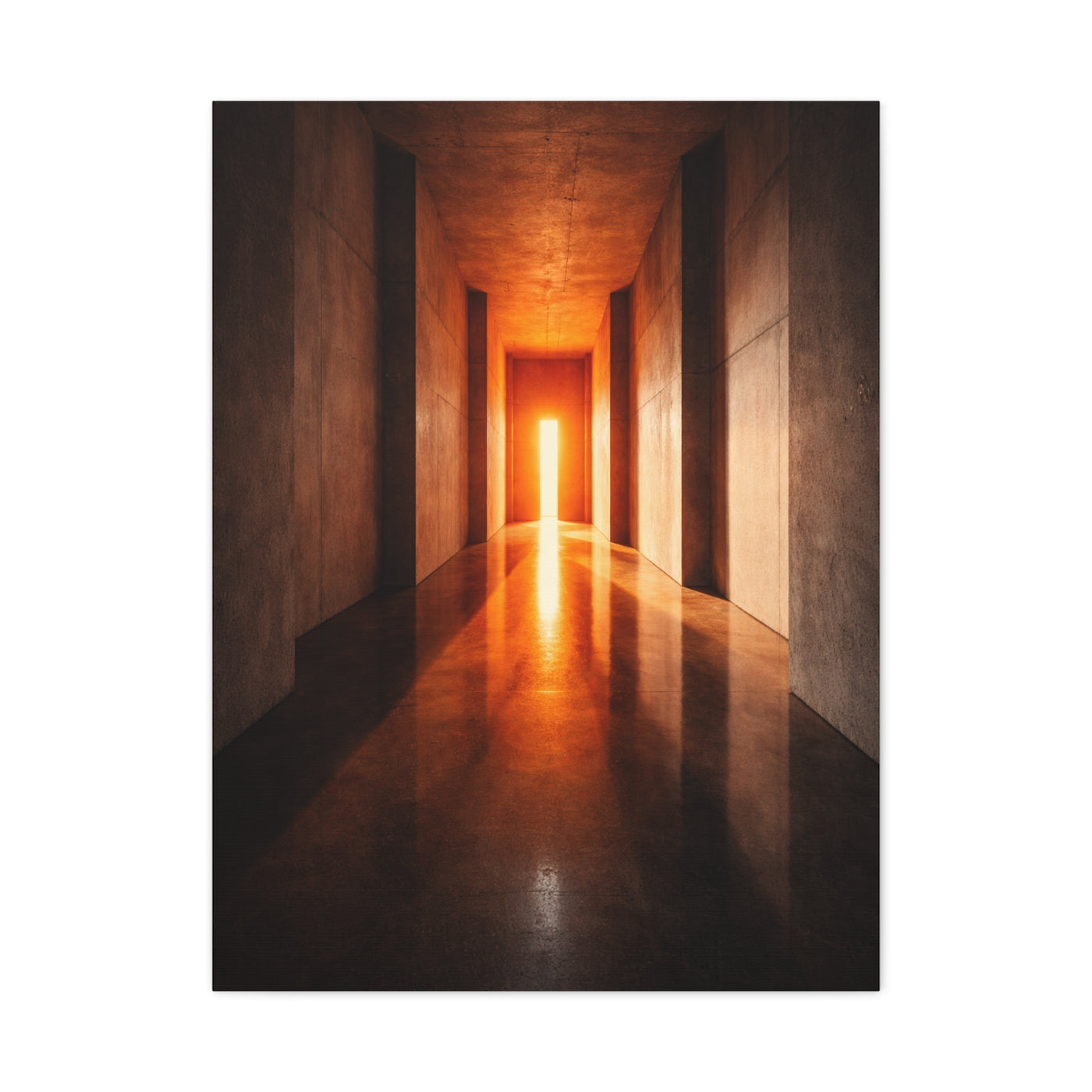 Minimal Orange Light Corridor Wall Art & Canvas Print