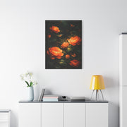 Dark Botanical Orange Bloom Study Wall Art & Canvas Print