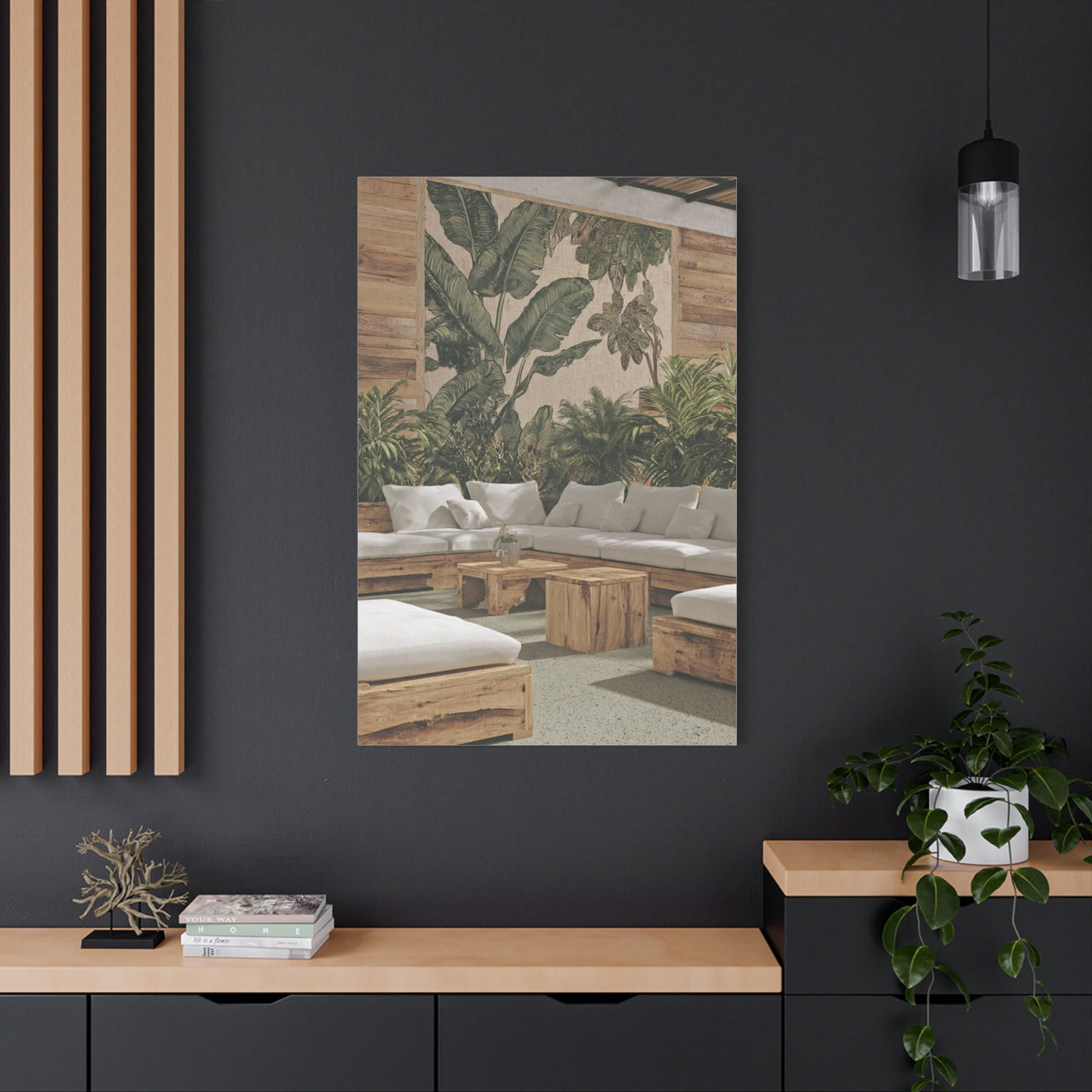 Tropical Flora and Fauna Resort Restaurant Wall Art & Canvas Print