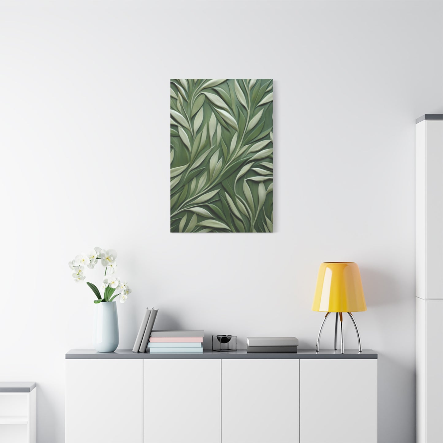 Olive Green Texture Leaves Prints Wall Art & Canvas Prints