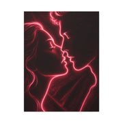 Neon Velvet Kiss Silhouette Wall Art & Canvas Print