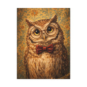 Whimsical Scholar Owl Portrait Wall Art & Canvas Print