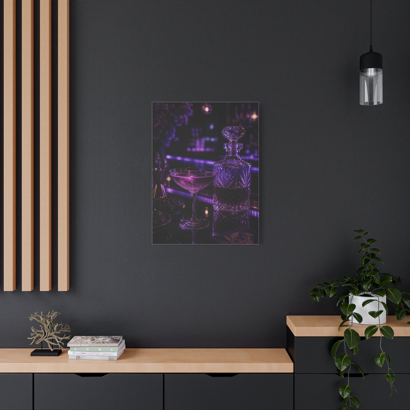 Violet Cocktail Lounge Still Life Wall Art & Canvas Print