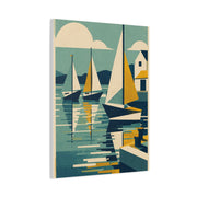 Geometric Harbor Sailboats Wall Art & Canvas Print