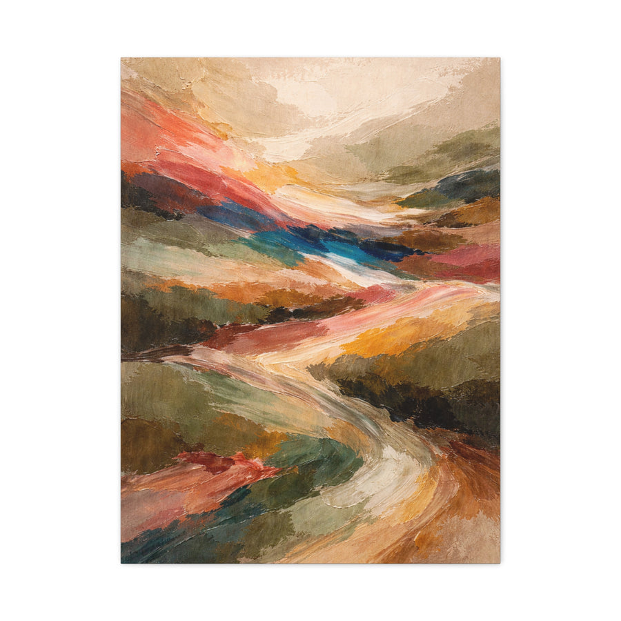 Warm Earthy Wabi-Sabi Abstract Landscape Wall Art & Canvas Print
