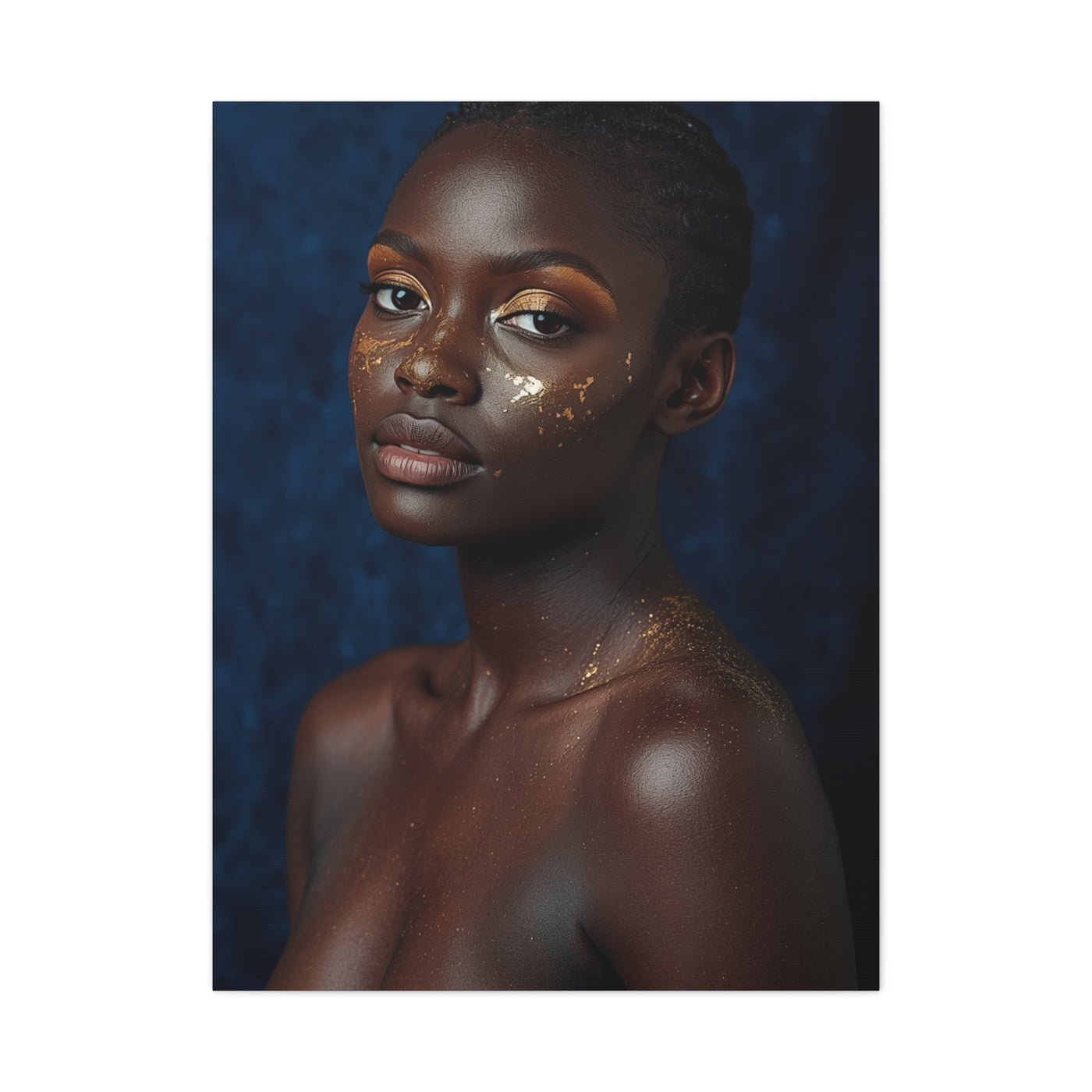 Minimal Gold Highlight Portrait Wall Art & Canvas Print