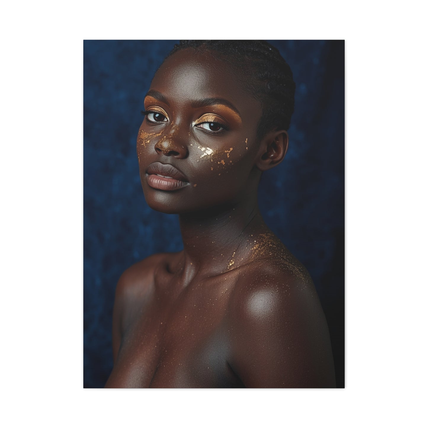 Minimal Gold Highlight Portrait Wall Art & Canvas Print