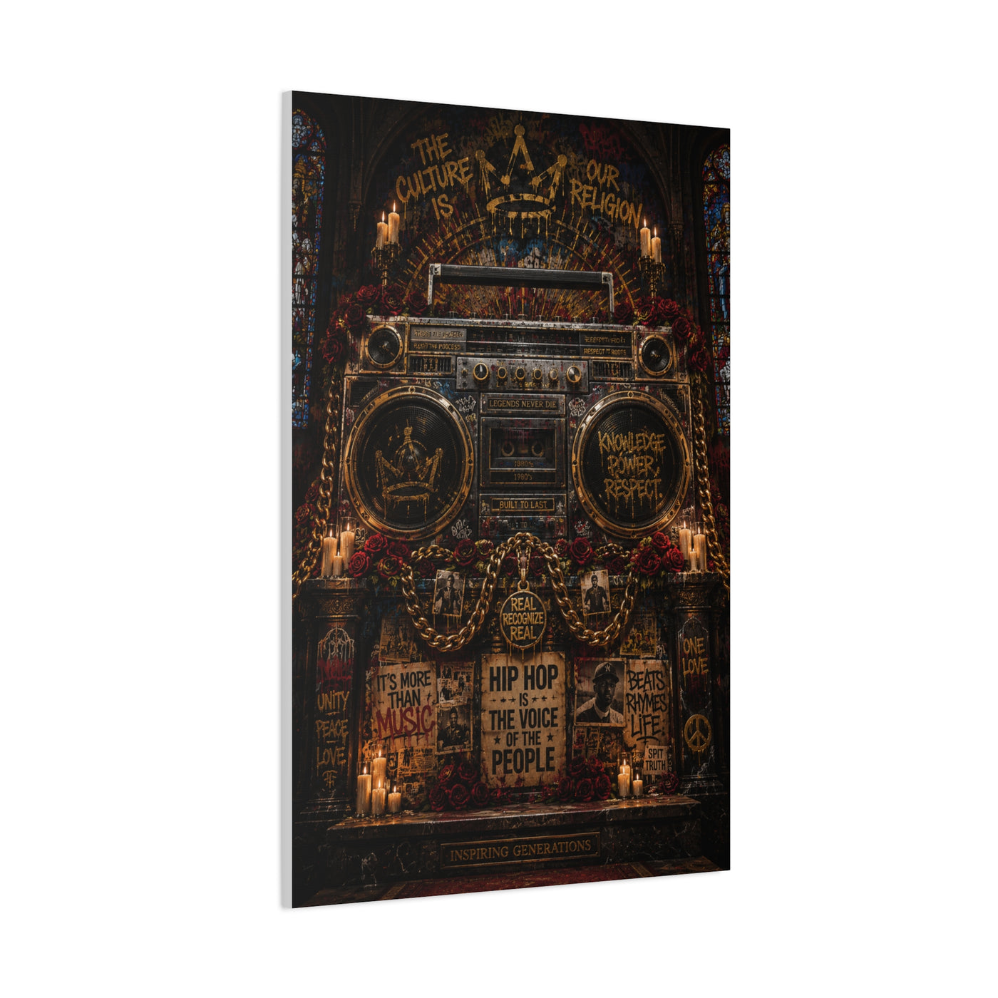 Hip Hop Cathedral Boombox Street Wall Art & Canvas Print