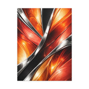 Chrome and Orange Liquid Abstraction Wall Art & Canvas Print