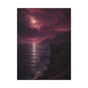 Moonlit Cliffside Love Landscape Wall Art & Canvas Print