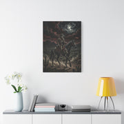 Moonlit Skeleton Rider Desert Journey Wall Art & Canvas Print
