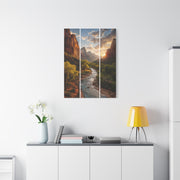Zion Canyon Triptych Landscape Wall Art & Canvas Print