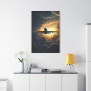 Golden Cloud Break Airplane Wall Art & Canvas Prints