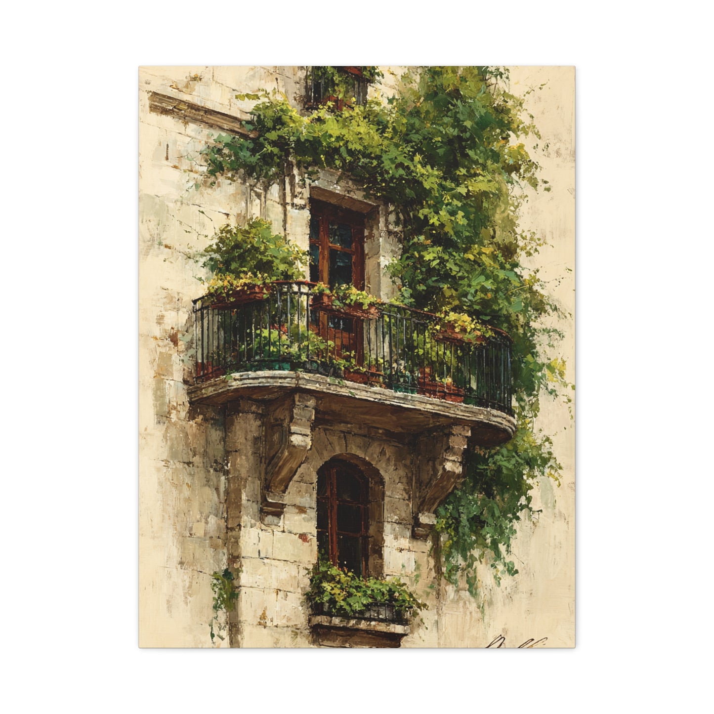 Parisian Balcony Ivy Wall Art & Canvas Print