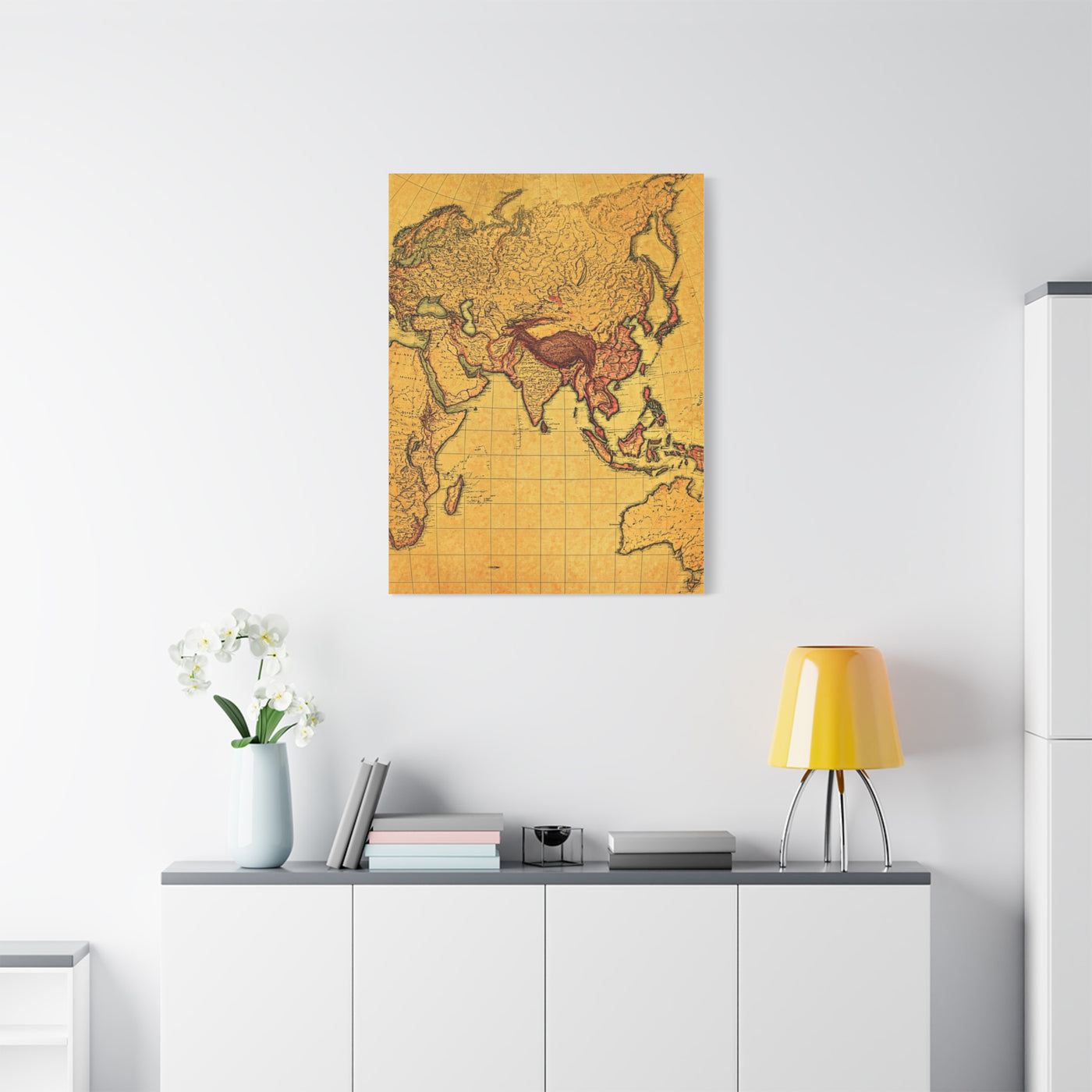 Vintage River Route Cartography Wall Art & Canvas Prints