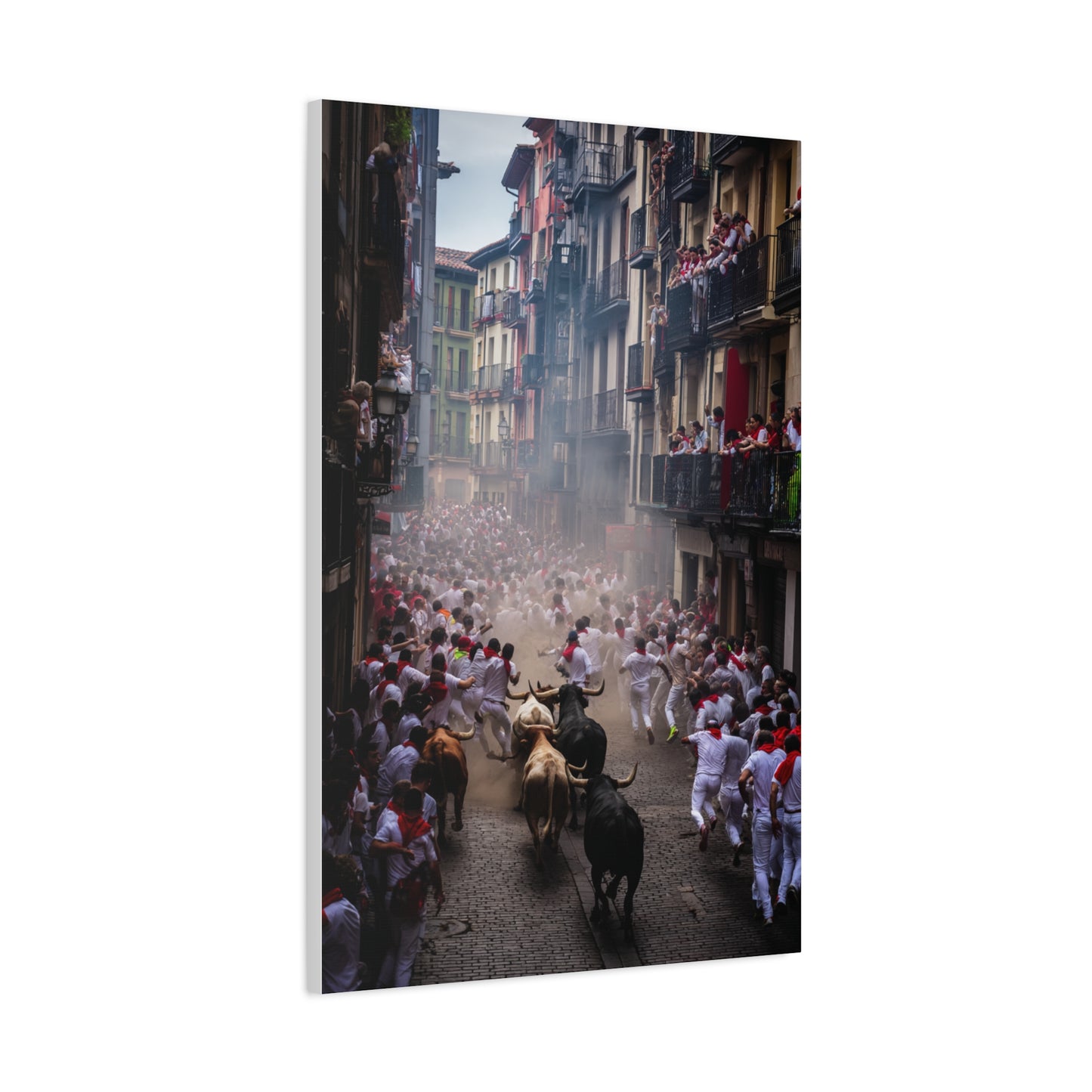 Pamplona Festival Bull Run Wall Art & Canvas Print