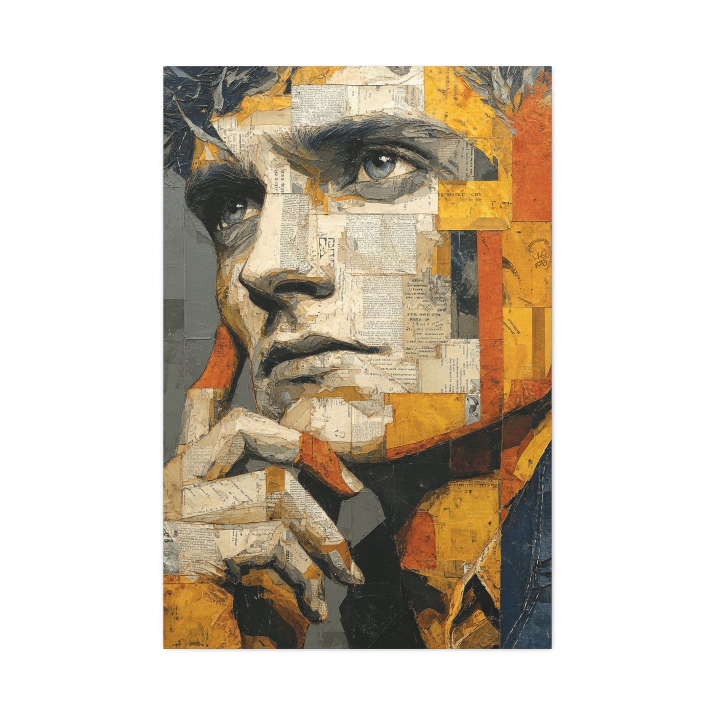 Reflective Thought Portrait Collage Wall Art & Canvas Print