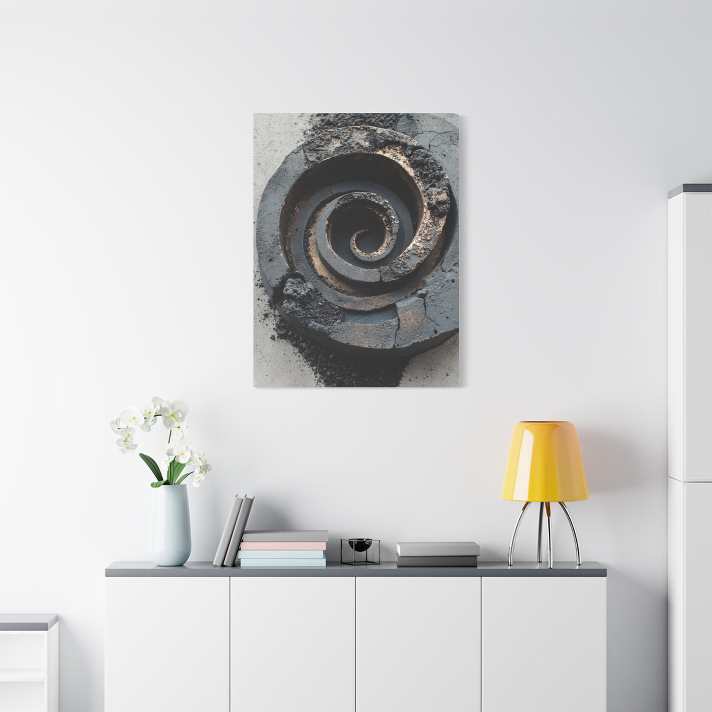 Industrial Spiral Form Abstraction Wall Art & Canvas Print