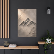 Minimalist Metal-Line Mountain Concept Wall Art & Canvas Print