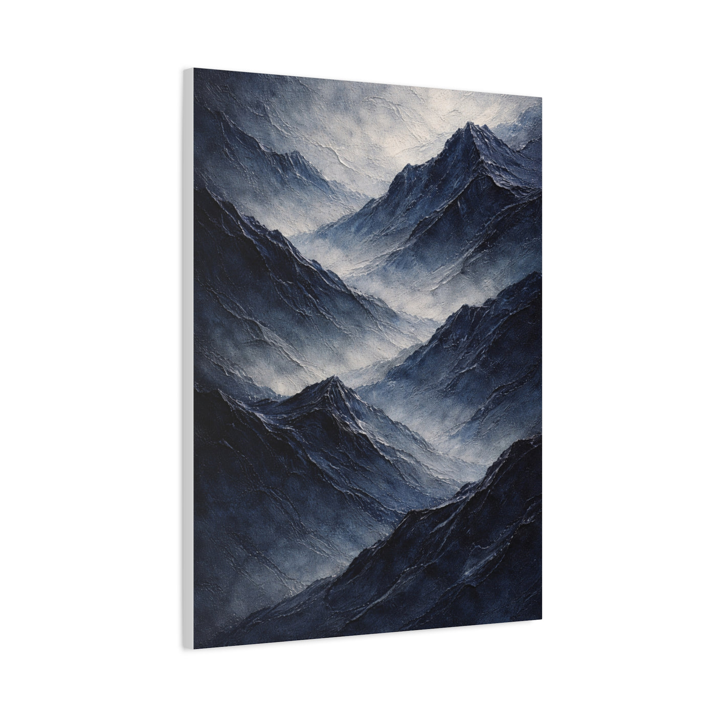 Textured Navy Mountain Horizon Wall Art & Canvas Print
