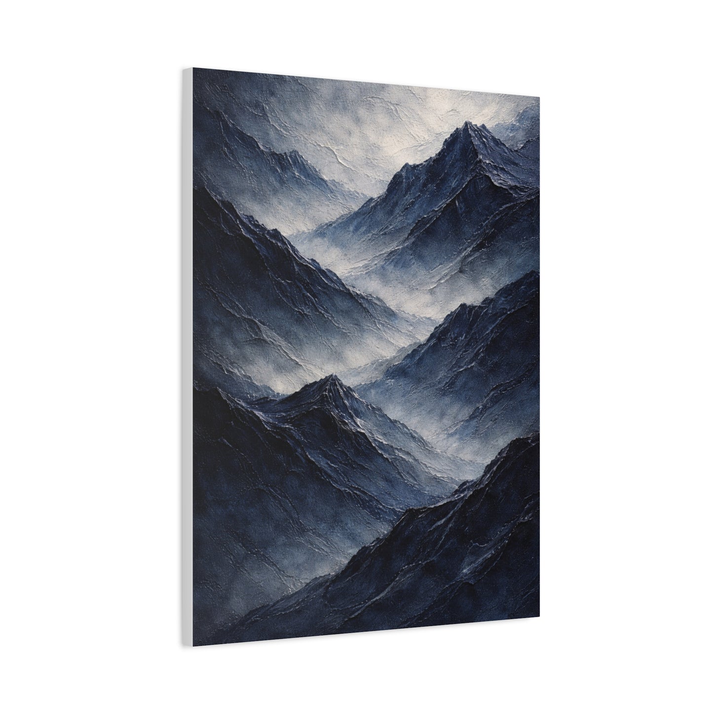 Textured Navy Mountain Horizon Wall Art & Canvas Print
