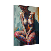 Expressive Seated Nude Color Study Wall Art & Canvas Print
