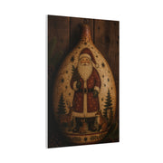 Folk Art Santa Gourd Plaque Wall Art & Canvas Print