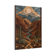 Layered Canyon Wood Mosaic Southwest Wall Art & Canvas Print