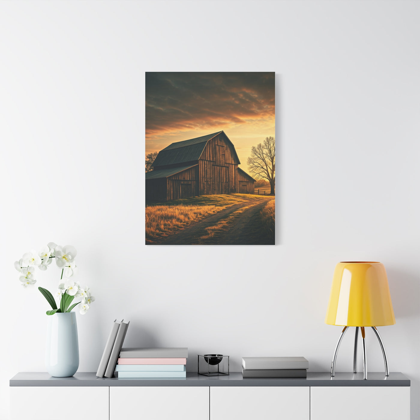 Rustic Barn Along the Country Path Wall Art & Canvas Prints