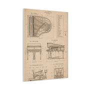 Steinway Grand Piano Technical Diagram Wall Art & Canvas Print
