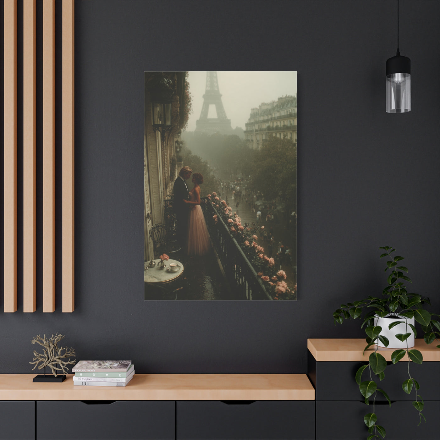 Paris Balcony Dawn Romance Wall Art & Canvas Print