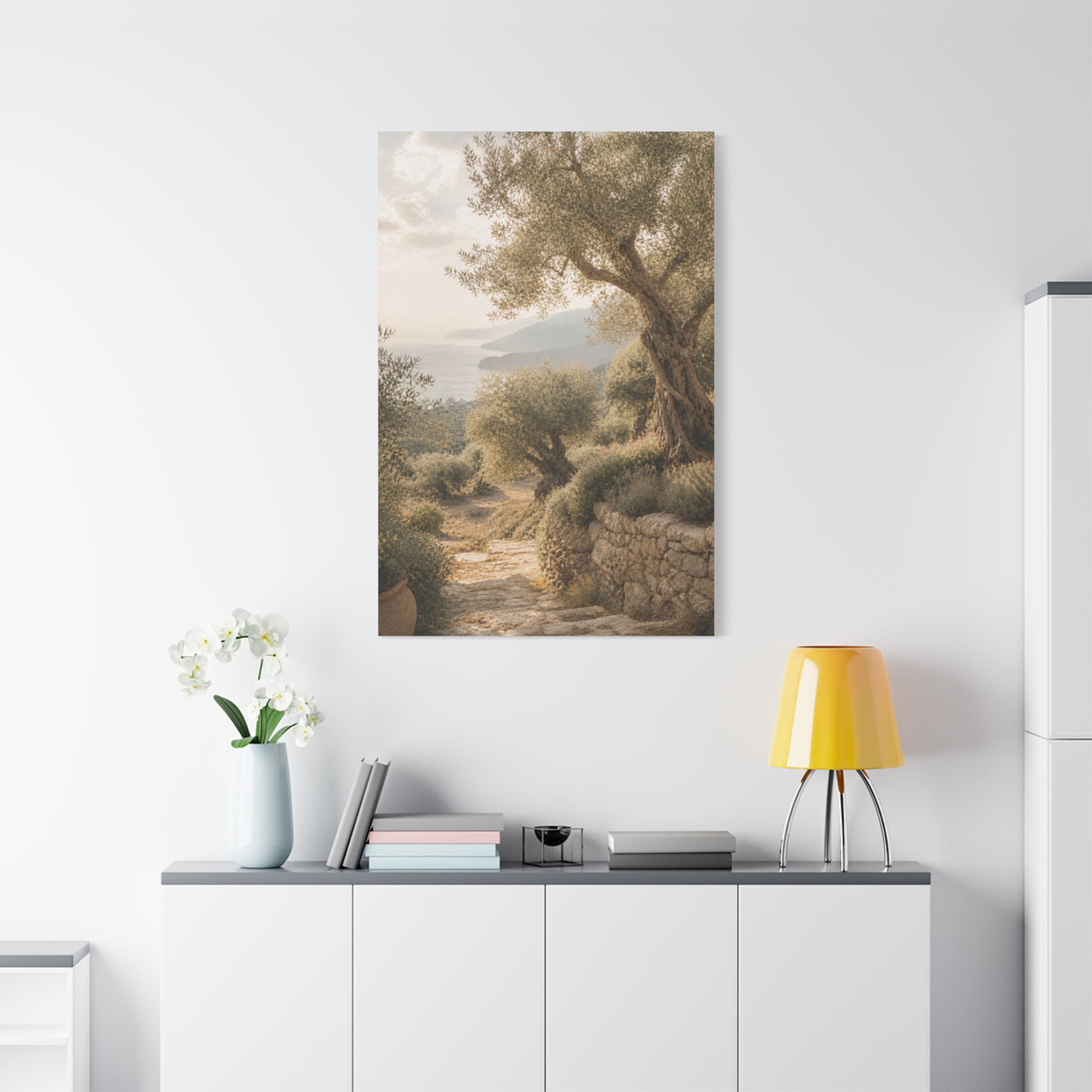 Olive Grove Coastal Serenity Wall Art & Canvas Print