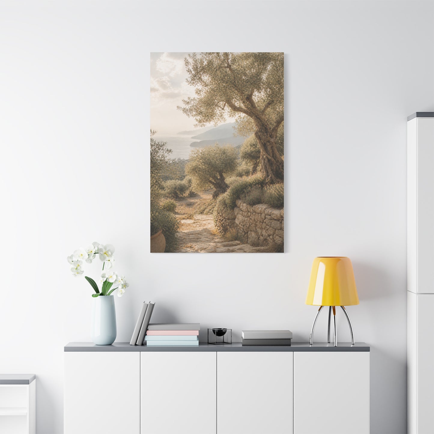 Olive Grove Coastal Serenity Wall Art & Canvas Print